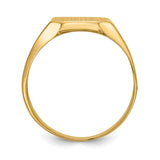 14k 10.5x9.0mm Octagon Open Back Mens Nugget Signet Ring
