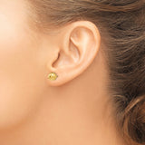 14K 7mm Faceted Diamond-cut Puffed Ball Post Earrings