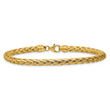 14k Polished 5.00mm Fancy Wheat Chain 8.5 inch Bracelet