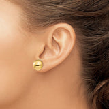 14k 12mm Polished Half Ball Post Earrings