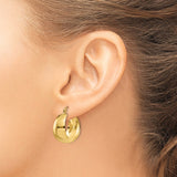 14k 10.5x23mm Polished Tapered Hoop Earrings