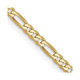 14K 18 inch 2.25mm Flat Figaro with Lobster Clasp Chain