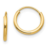 14k Madi K Polished 1mm x 10/13/17mm Endless Hoop 3 Pair Earring Set