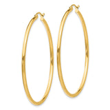 14k 2x50mm Polished Tube Hoop Earrings
