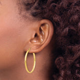 14k 2.75x35mm Polished Tube Hoop Earrings