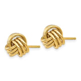 14k 9mm Polished Triple Love Knot Post Earrings