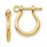 14k  3-D Shackle Link Screw Earrings