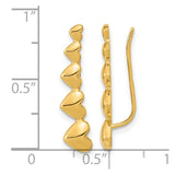 14k Graduated Hearts Polished Ear Climber Earrings
