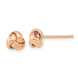 14k Rose Gold 6.5mm Polished Love Knot Post Earrings