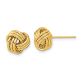 14k 10mm Polished Triple Love Knot Post Earrings