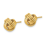 14k 10mm Polished Triple Love Knot Post Earrings