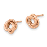 14k Rose Gold 8mm Polished Love Knot Post Earrings