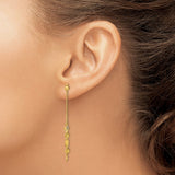 14K Diamond-cut Hearts and Chain Dangle Post Earrings