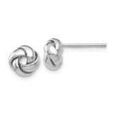 14k White Gold 8mm Polished Knot Post Earrings