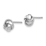 14k White Gold 8mm Polished Knot Post Earrings