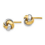 14k Two-tone 8mm Polished Love Knot Post Earrings