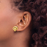 14K 7mm Polished Love Knot Post Earrings