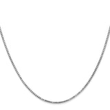 14K White Gold 18 inch 1.4mm Box with Lobster Clasp Chain