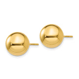 14k 10mm Polished Puffed Ball Post Earrings