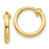 14k 2x10mm Polished Tube Hoop Non-pierced Earrings