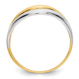 14K Tri-Color Open Fancy Curved Ring