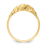 14K Diamond-cut Dome Ring