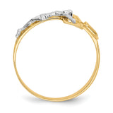 14K Two-tone Mens Polished Crucifix Ring