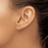 14K Polished 8mm Peace Symbol Post Earrings