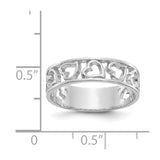 14k White Gold Hearts Ring