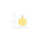 14k Plain .018 Gauge Round Engravable 17mm Disc Charm