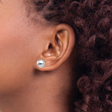 14k White Gold 9mm Polished Puffed Ball Post Earrings