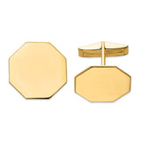 14K Mens Octagonal Cuff Links