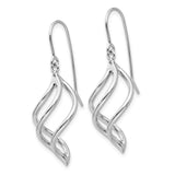 14K White Gold Swirl Dangle French Hook Earrings