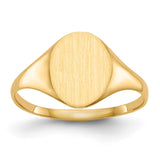14k 8.5x10.0mm Oval Closed Back Signet Ring