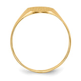 14k 8.5x10.0mm Oval Closed Back Signet Ring
