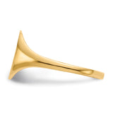 14k 8.5x10.0mm Oval Closed Back Signet Ring