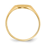 14k 9.5x11.0mm Oval Closed Back Signet Ring
