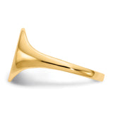 14k 9.5x11.0mm Oval Closed Back Signet Ring