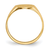 14k 9.5x10.0mm Oval Closed Back Signet Ring