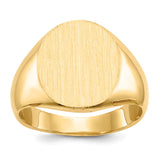 14k 12.5x14.0mm Oval Closed Back Signet Ring