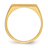 14k 13.0x7.0mm Rectangle Closed Back Signet Ring