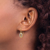 14k Two-tone Textured Intertwined Ovals Dangle French Hook Earrings