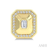 1/3 Ctw Open Window Octagon and Round Cut Golden Glow Diamond Fashion Stud Earrings in 14K Yellow Gold