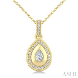 .25CTTWDM PEAR-SH ARTDECO PD YG14K-G+CH*