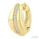 1/6 Ctw Round Cut Diamond Bold Fashion Hoop Earrings in 10K Yellow Gold