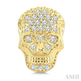1/6 Ctw Petite Skull Round Cut Diamond Fashion Earrings in 10K Yellow Gold