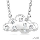 1/20 Ctw Cloud Single Cut Diamond Petite Fashion Pendant With Chain in 10K White Gold