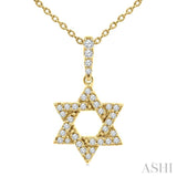 .15CTRDDM STAR OF DAVID PD YG 10K-G+CH*