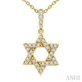 .15CTRDDM STAR OF DAVID PD YG 10K-G+CH*