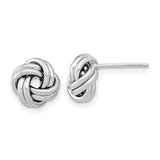 14k White Gold 9mm Polished Double Love Knot Post Earrings